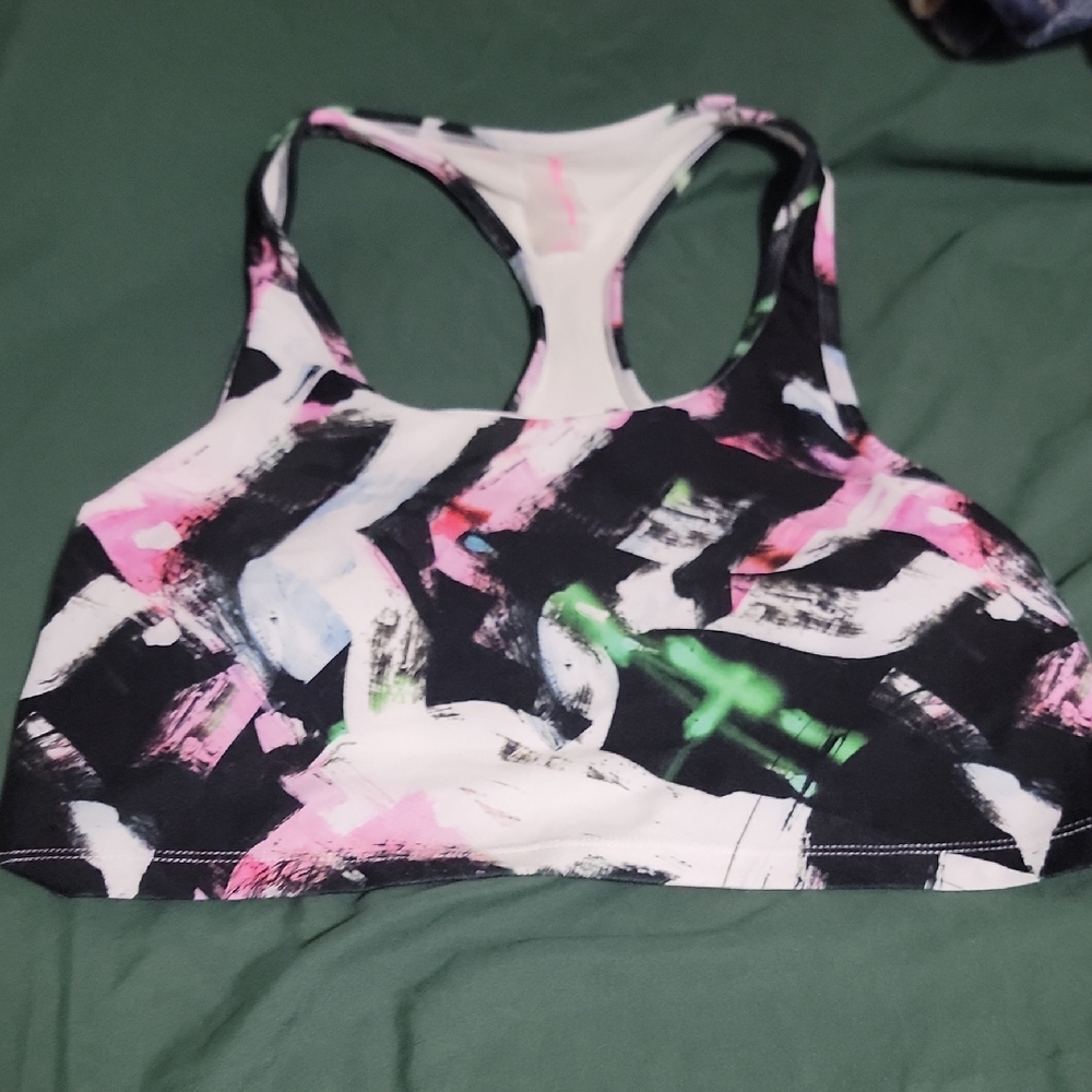 Betsey Johnson Multicolor Abstract Sports Bra